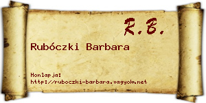 Rubóczki Barbara névjegykártya