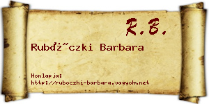 Rubóczki Barbara névjegykártya